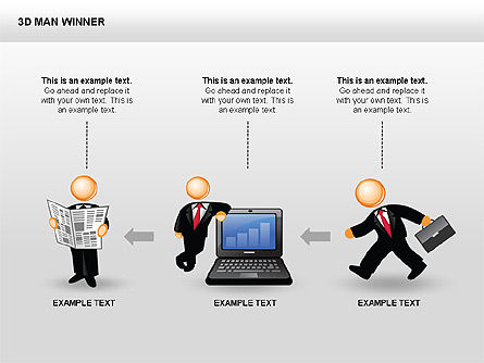 Bagan Pemenang Pria 3d, Slide 3, 00352, Bentuk — PoweredTemplate.com
