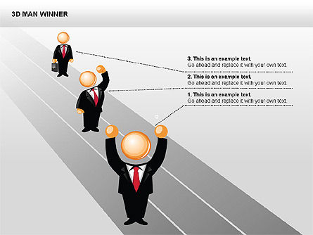 3D Man Winner Charts, Diapositiva 8, 00352, Formas — PoweredTemplate.com