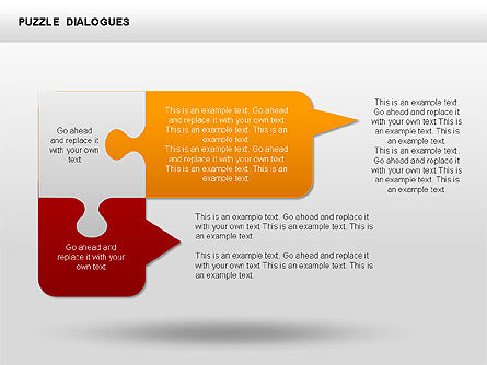 Formas de diálogo del rompecabezas, Diapositiva 10, 00353, Diagramas de puzzle — PoweredTemplate.com