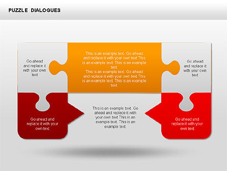 Formas de diálogo del rompecabezas, Diapositiva 11, 00353, Diagramas de puzzle — PoweredTemplate.com