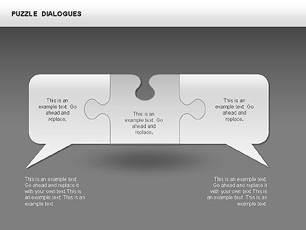 Formas de diálogo del rompecabezas, Diapositiva 12, 00353, Diagramas de puzzle — PoweredTemplate.com