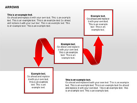 Diagram Tanda Panah Merah, Slide 12, 00354, Bentuk — PoweredTemplate.com