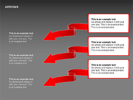 赤い矢印の収集図, スライド 14, 00354, 図形 — PoweredTemplate.com
