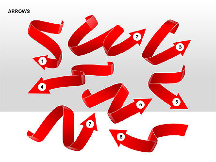 Red Arrows Collection Diagrams, Slide 15, 00354, Shapes — PoweredTemplate.com