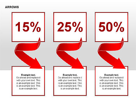 Rode pijlen collectie diagrammen, Dia 7, 00354, Figuren — PoweredTemplate.com