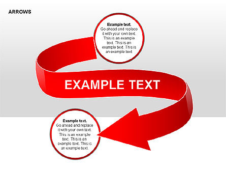 Diagram Tanda Panah Merah, Slide 8, 00354, Bentuk — PoweredTemplate.com