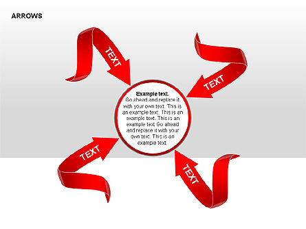 Red Arrows Collection Diagrams, Slide 9, 00354, Shapes — PoweredTemplate.com