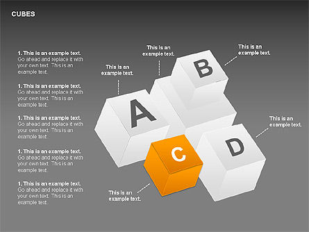 3D Perspective Cubes Collection, Slide 15, 00358, Shapes — PoweredTemplate.com