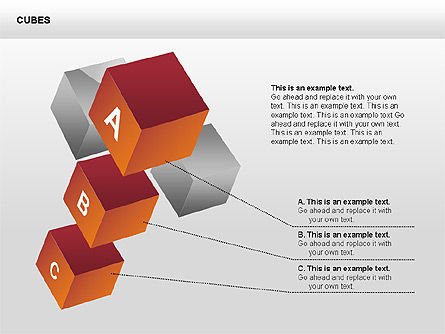 Colección de cubos de perspectiva 3D, Diapositiva 5, 00358, Formas — PoweredTemplate.com
