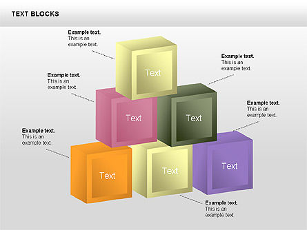 Text bloqueia a coleção de formas, Grátis Modelo do PowerPoint, 00359, Formas — PoweredTemplate.com
