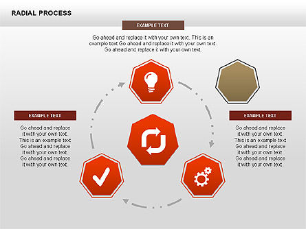 Bagan Proses Radial, Templat PowerPoint, 00360, Diagram Proses — PoweredTemplate.com