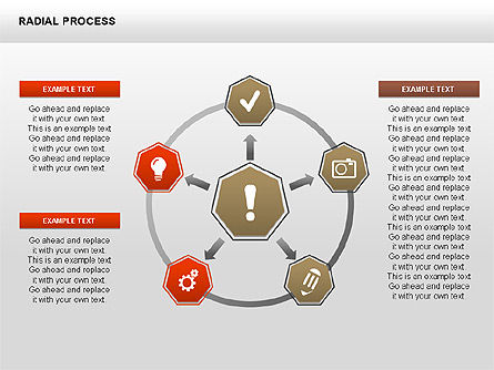 Bagan Proses Radial, Slide 11, 00360, Diagram Proses — PoweredTemplate.com