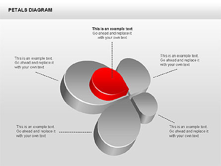 Diagramme des pétales 3D, Modele PowerPoint, 00362, Schémas d'étapes — PoweredTemplate.com