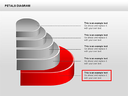 Diagramme des pétales 3D, Diapositive 14, 00362, Schémas d'étapes — PoweredTemplate.com
