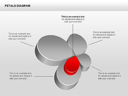 Diagrama de pétalas .3d, Deslizar 4, 00362, Diagramas de Etapas — PoweredTemplate.com