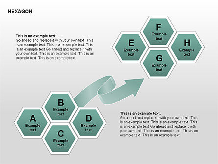 Diagramme des lettres hexagonales, Diapositive 11, 00366, Formes — PoweredTemplate.com