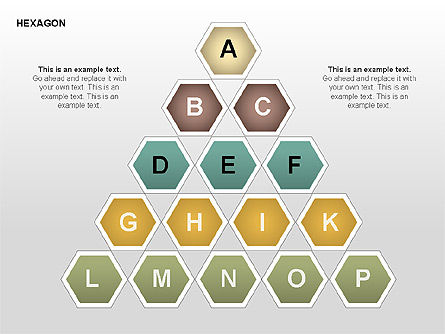 Hexagon Buchstaben Diagramm, Folie 12, 00366, Schablonen — PoweredTemplate.com
