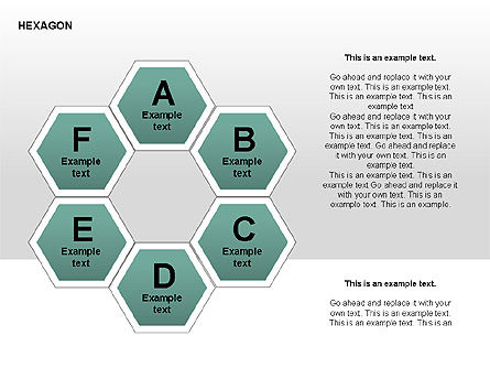 Hexagon letras diagrama, Deslizar 14, 00366, Formas — PoweredTemplate.com
