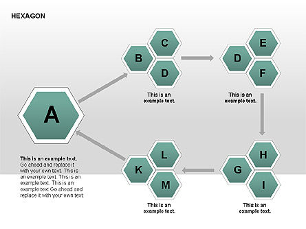 Hexagon Letters Diagram, Slide 15, 00366, Shapes — PoweredTemplate.com