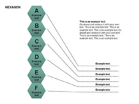 Esagono diagramma lettere, Slide 3, 00366, Forme — PoweredTemplate.com