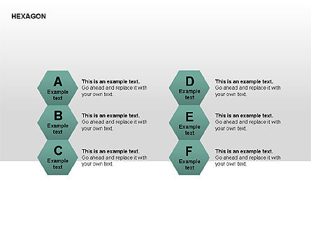 Diagramme des lettres hexagonales, Diapositive 7, 00366, Formes — PoweredTemplate.com