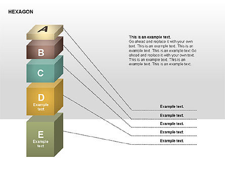 Diagram Huruf Heksagonal, Slide 9, 00366, Bentuk — PoweredTemplate.com