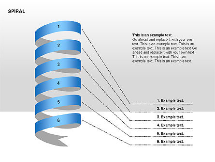 Raccolta di grafico processo spirale, Modello PowerPoint, 00370, Diagrammi Palco — PoweredTemplate.com