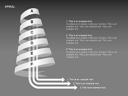 Spiral process chart collection, Deslizar 15, 00370, Diagramas de Etapas — PoweredTemplate.com