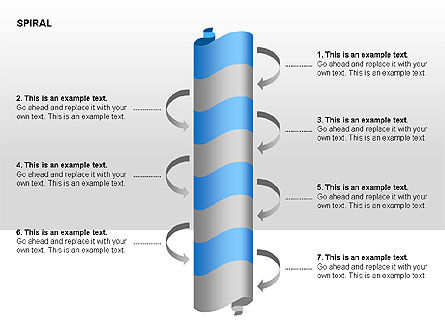 Collection de diagrammes de processus en spirale, Diapositive 4, 00370, Schémas d'étapes — PoweredTemplate.com