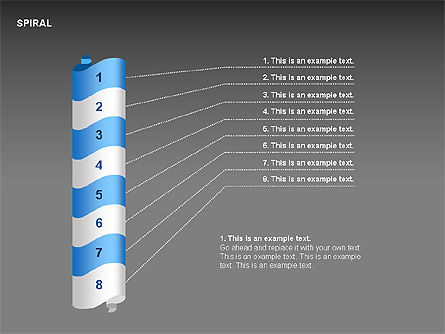 Collection de diagrammes de processus en spirale, Diapositive 9, 00370, Schémas d'étapes — PoweredTemplate.com
