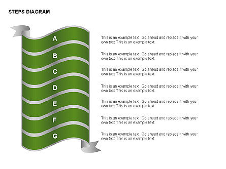 Wikkelbandmagazijn stappen diagrammen collectie, PowerPoint-sjabloon, 00373, Stage diagrams — PoweredTemplate.com