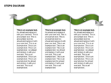 Collection de diagrammes des étapes de ruban adhésif, Diapositive 10, 00373, Schémas d'étapes — PoweredTemplate.com