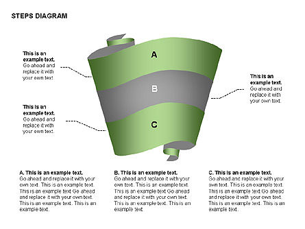 Collection de diagrammes des étapes de ruban adhésif, Diapositive 13, 00373, Schémas d'étapes — PoweredTemplate.com