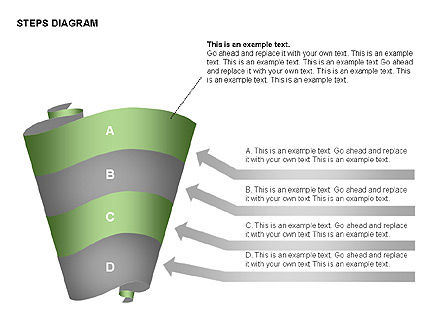 감기 테이프 단계 다이어그램 모음, 슬라이드 14, 00373, 단계 도표 — PoweredTemplate.com