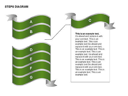 Collection de diagrammes des étapes de ruban adhésif, Diapositive 4, 00373, Schémas d'étapes — PoweredTemplate.com