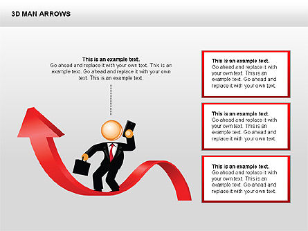 3D Man Arrows, Free PowerPoint Template, 00375, Shapes — PoweredTemplate.com