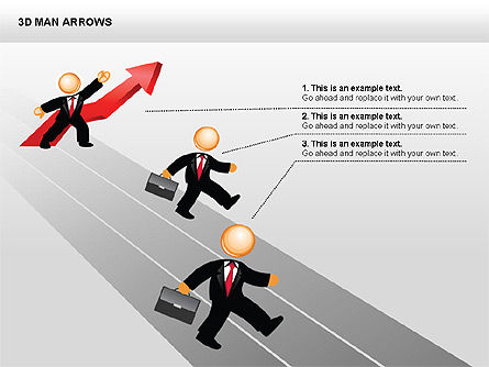 3D Man Arrows, Diapositiva 3, 00375, Formas — PoweredTemplate.com