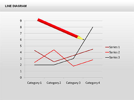Diagram Garis (data Driven), Gratis Templat PowerPoint, 00376, Model Bisnis — PoweredTemplate.com