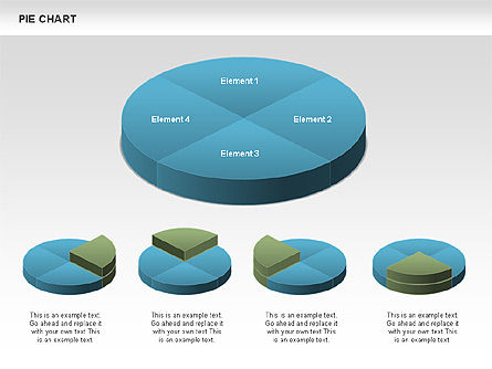 Grafici a torta 3D, Modello PowerPoint, 00386, Grafici a Torta — PoweredTemplate.com