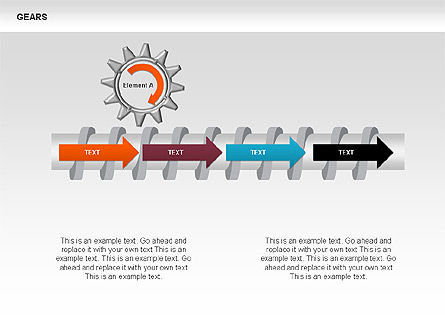 Diagramas de la etapa de los engranajes 3D, Plantilla de PowerPoint, 00387, Diagramas de la etapa — PoweredTemplate.com
