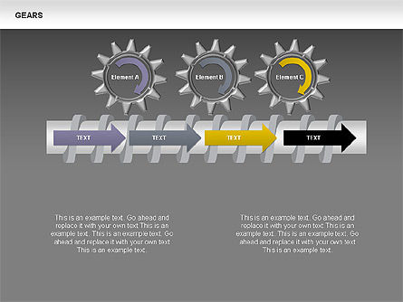 3d diagramas de estágios de engrenagens, Deslizar 11, 00387, Diagramas de Etapas — PoweredTemplate.com