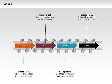 Diagrammes d'étapes des engrenages 3D, Diapositive 8, 00387, Schémas d'étapes — PoweredTemplate.com