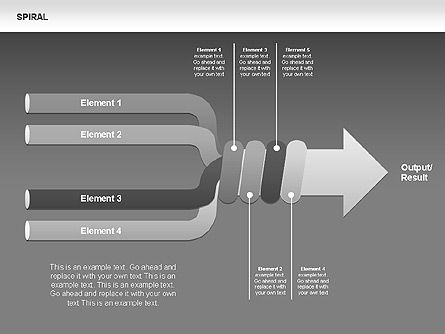 Collection de diagramme spirale, Diapositive 13, 00388, Schémas d'étapes — PoweredTemplate.com