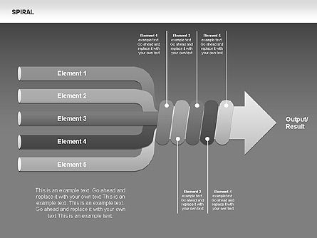 나선형 차트 컬렉션, 슬라이드 14, 00388, 단계 도표 — PoweredTemplate.com