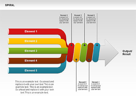 나선형 차트 컬렉션, 슬라이드 4, 00388, 단계 도표 — PoweredTemplate.com