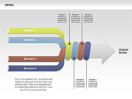 나선형 차트 컬렉션, 슬라이드 8, 00388, 단계 도표 — PoweredTemplate.com