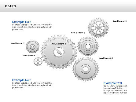 3D Gears Shapes and Diagrams, Slide 5, 00396, Shapes — PoweredTemplate.com