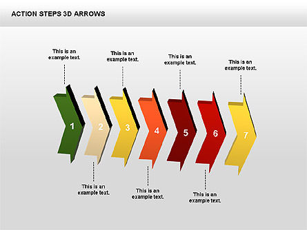 Pasos de acción Flechas 3D, Diapositiva 10, 00400, Diagramas de la etapa — PoweredTemplate.com