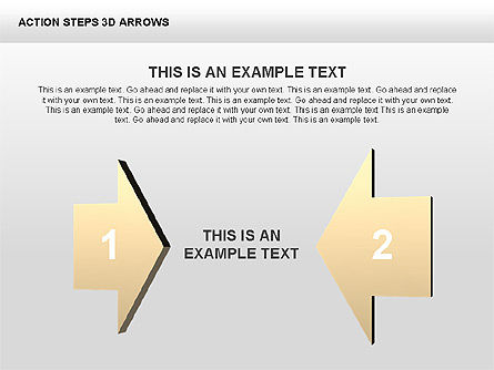 アクションステップの3D矢印, スライド 14, 00400, 段階図 — PoweredTemplate.com