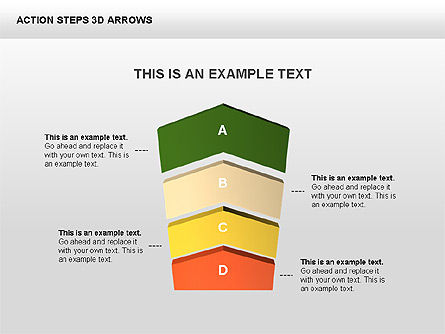Langkah Tindakan 3d Panah, Slide 6, 00400, Diagram Panggung — PoweredTemplate.com